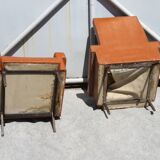 Pair of armchairs in skai, 20th century