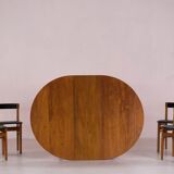 Table and 4 scandinavian encastrable chairs