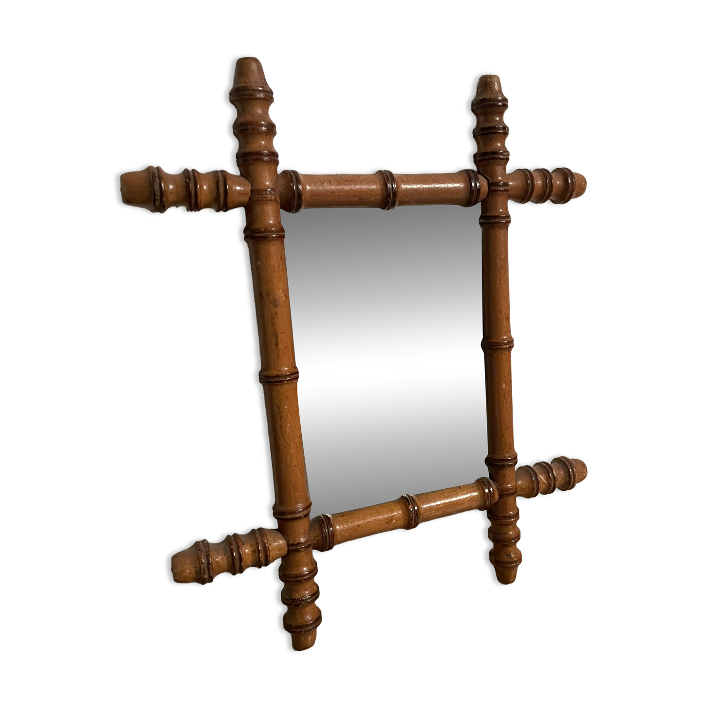 Miroir faux bambou années 40