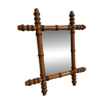Miroir faux bambou années 40