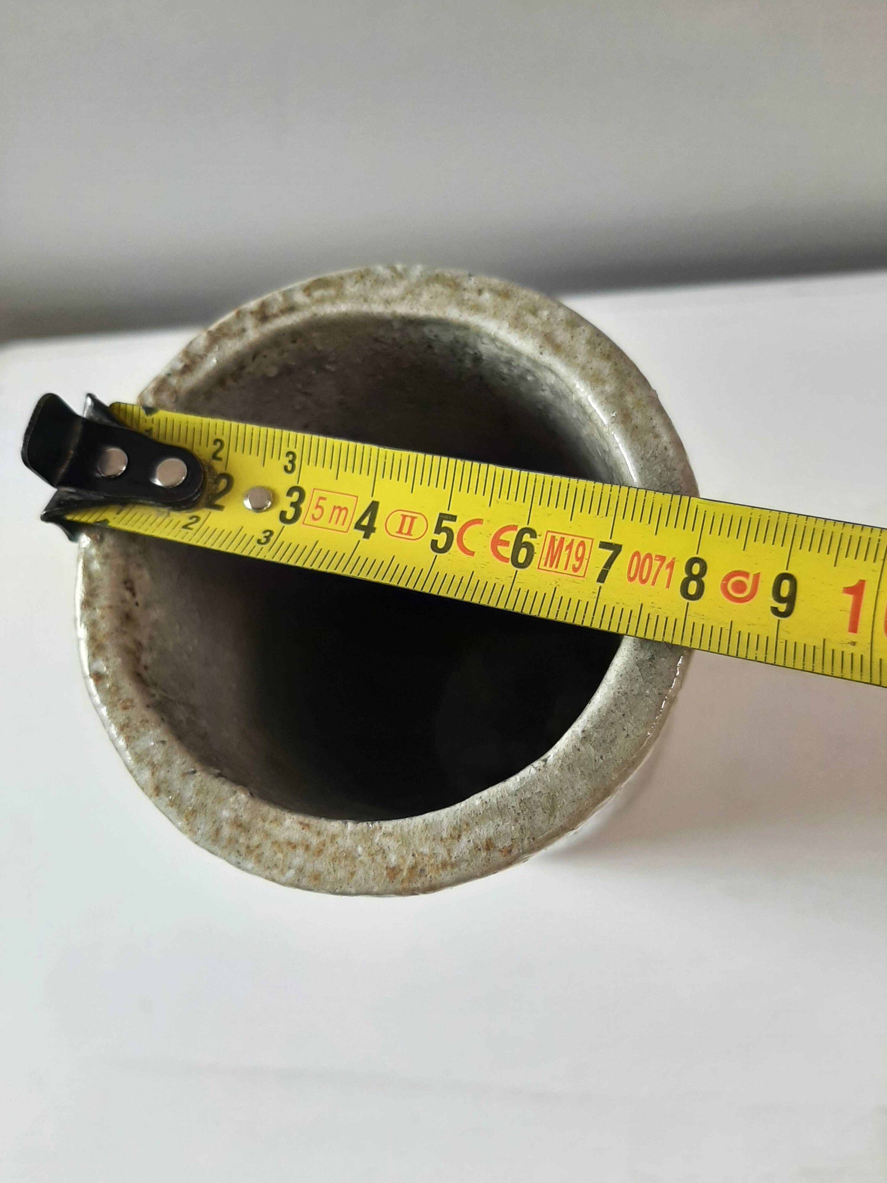 Jean Claude Monange stoneware scroll vase