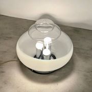 Large space age ufo table lamp in chrome metal, 1960s