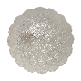 Cast glass ceiling lamp years 1960