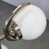 Art Deco Nickel and Glass Chandelier, 1930s