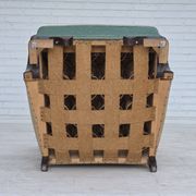 1960s, Danish armchair, green and beige furniture wool.