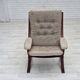 1970s, Norwegian design armchair, blend wool fabric, bent wood.