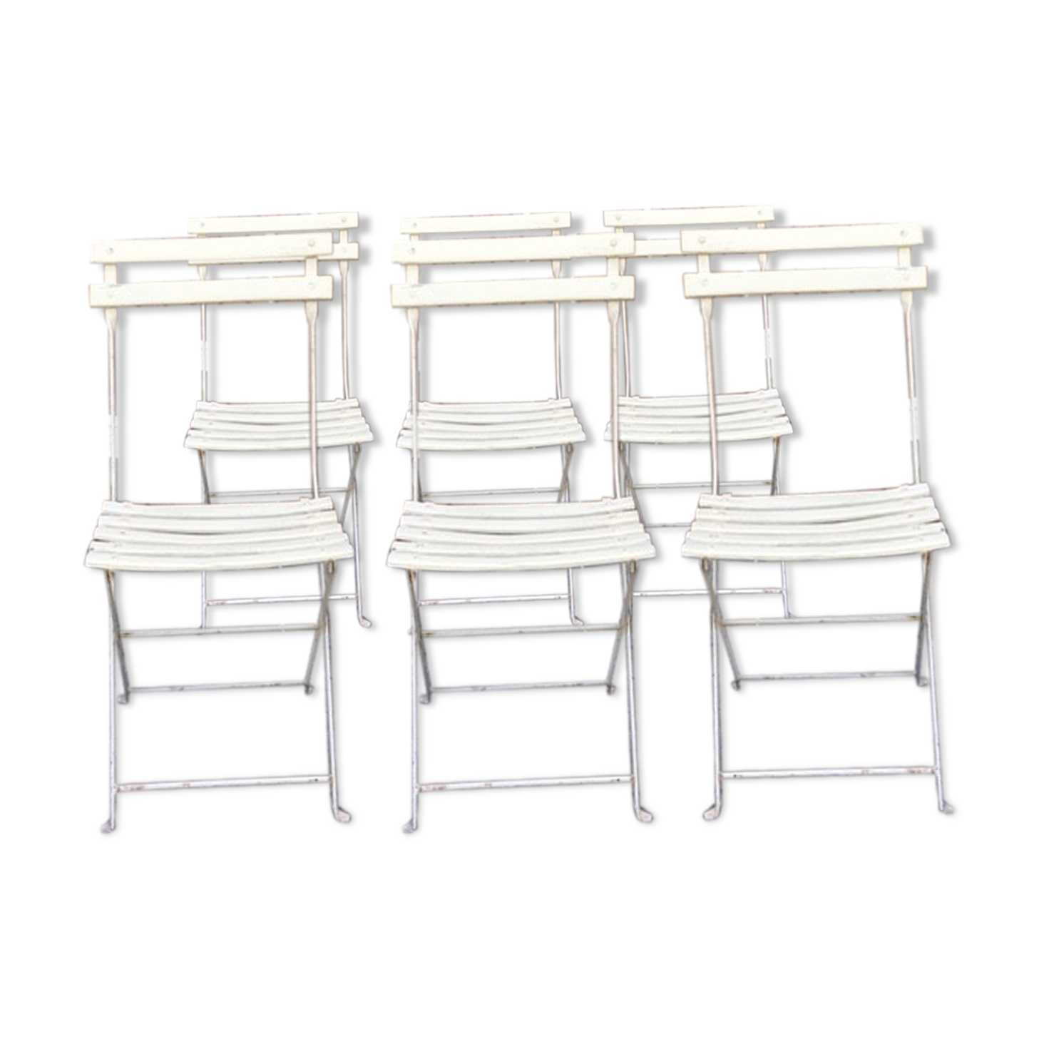 Lot 6 chairs folding garden square
