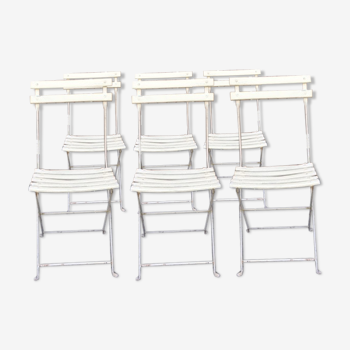 Lot 6 chairs folding garden square