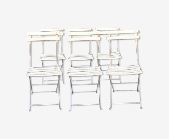 Lot 6 chaises jardin pliante square