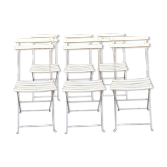 Lot 6 chairs folding garden square