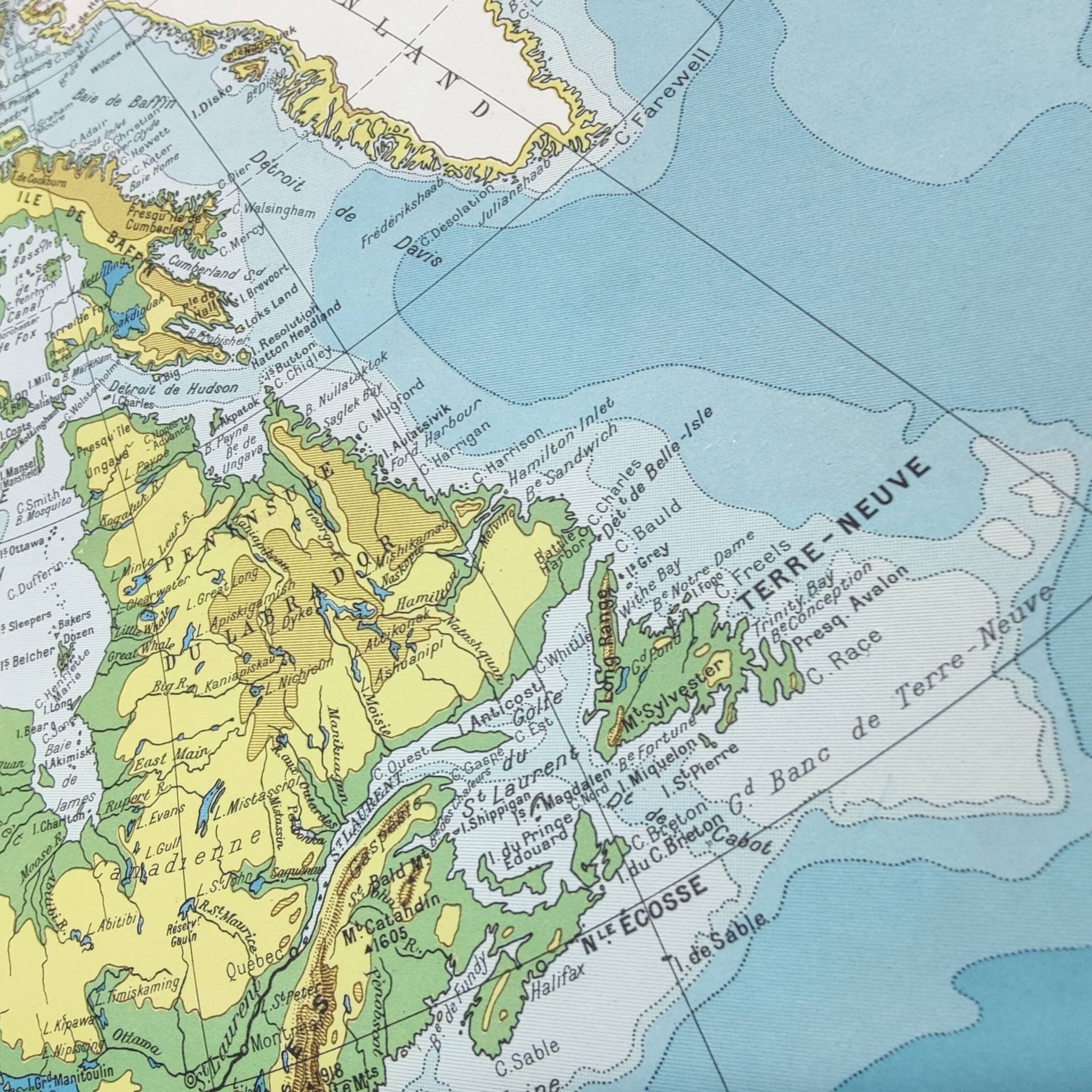 Carte Amérique du Nord vintage de 1950