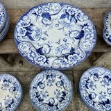 Antique Creil Montereau earthenware dinner service with Flora pattern