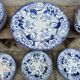 Antique Creil Montereau earthenware dinner service with Flora pattern