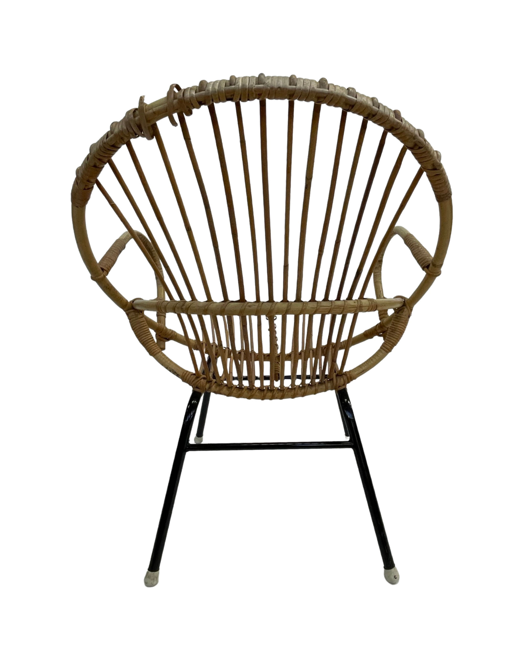 Rattan chair by Dirk van Sliedregt Rohe Noordwolde 1960 in the Netherlands