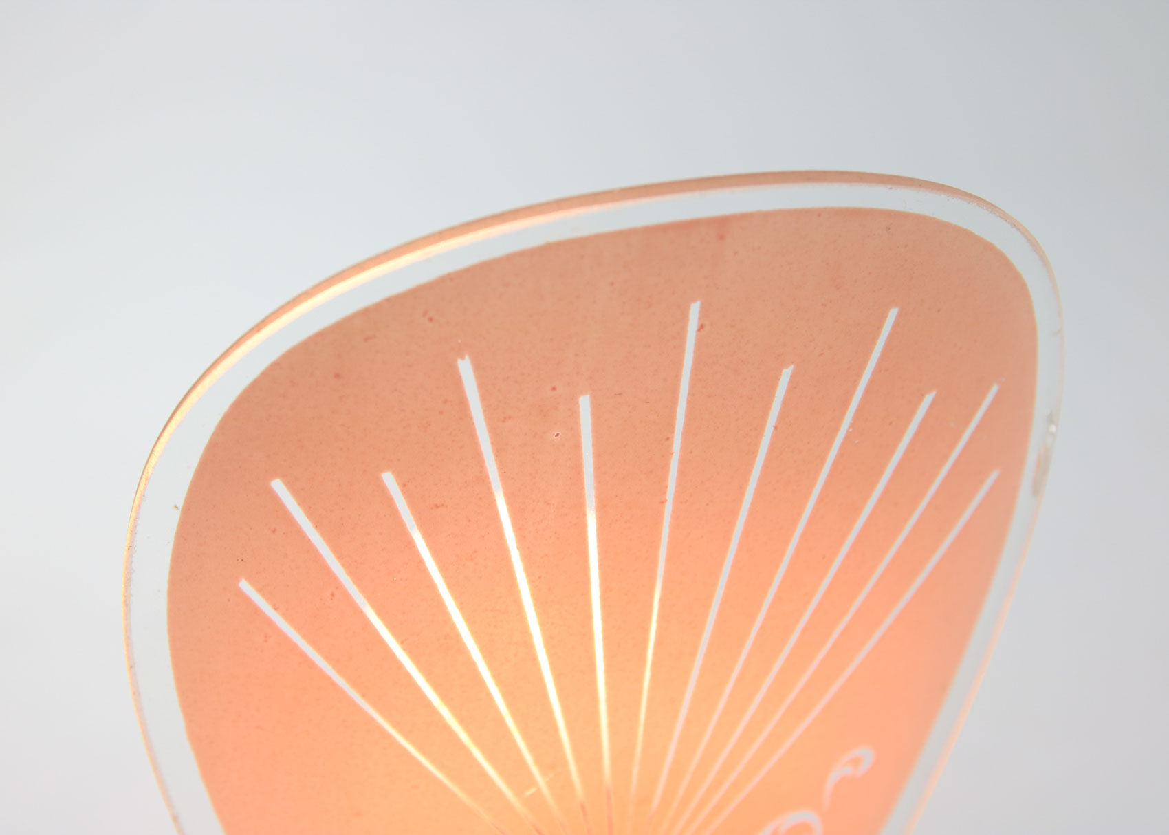 Set of 2 mid-century pink glass table lamps, 1950s