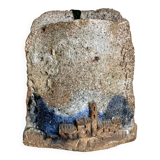 Vase by voldemar volkoff, vallauris in raw chamotte earth, vintage 1950