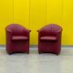 Red leather armchair on wheels, maison de sede. ( price for one )