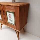 Split bamboo and rattan sideboard 50/60s