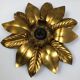 Set of 3 Golden Florentiner Leaf Theatre Wall Ceiling Light Sconces, Italy 1960s