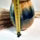 Aetgina vase Vallauris vintage in ochre and blue glazed ceramic.