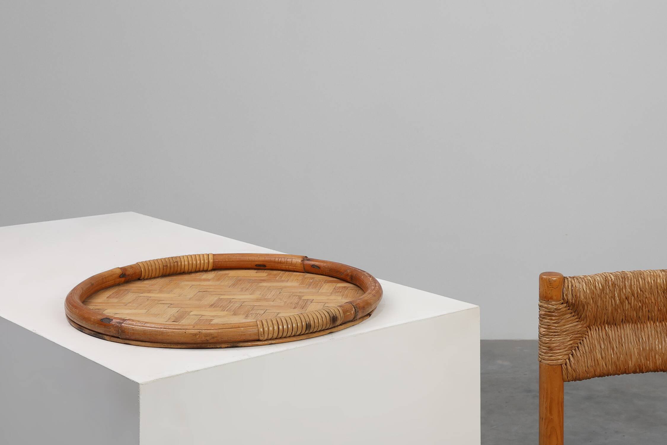 Mid-century bamboo serving tray, France 1960s