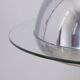 VINTAGE 1970S CHANDELIER IN CHROME-PLATED METAL AND GLASS, ITALIAN DESIGN