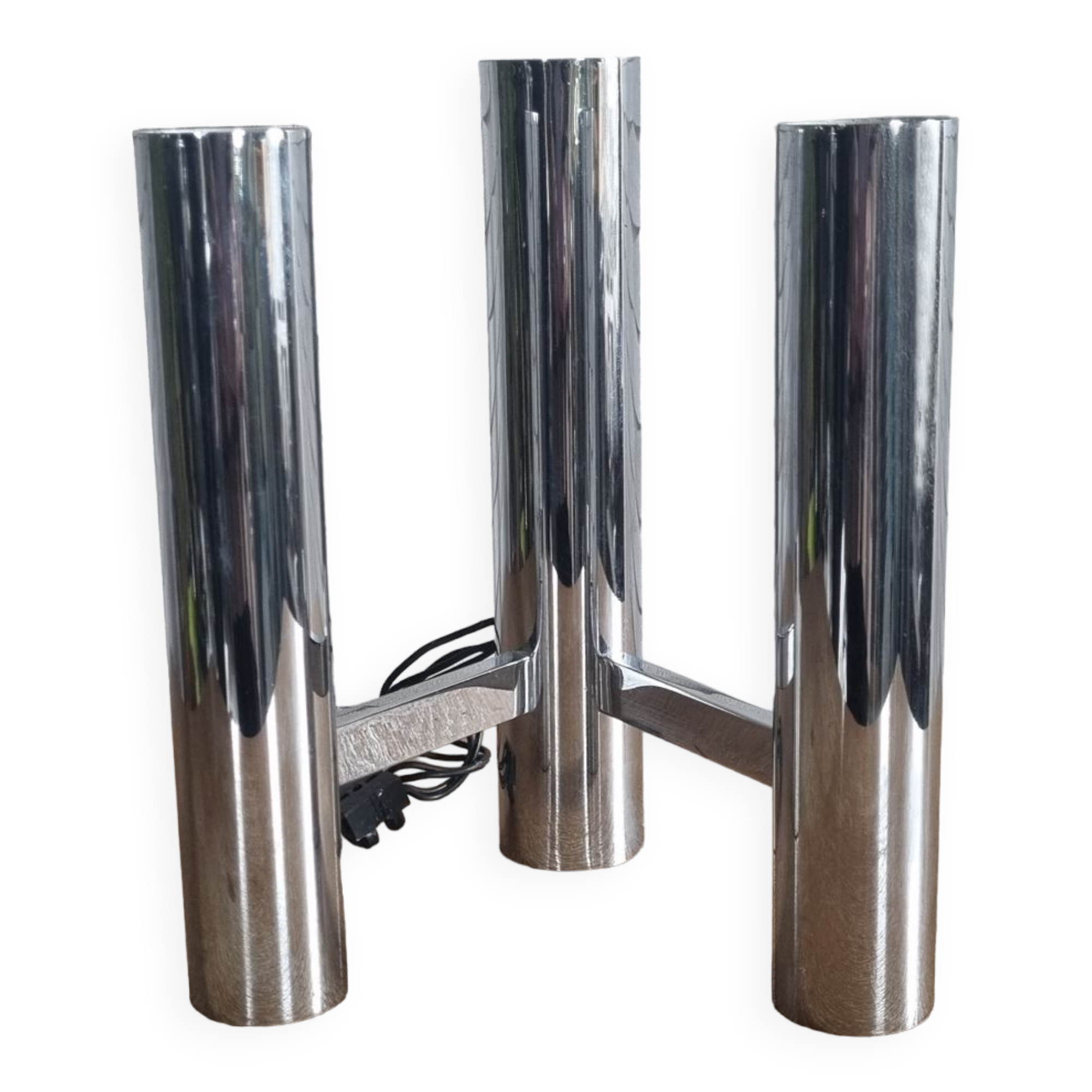 Double chrome wall lamp, Gaetano Sciolari, vintage, 70s