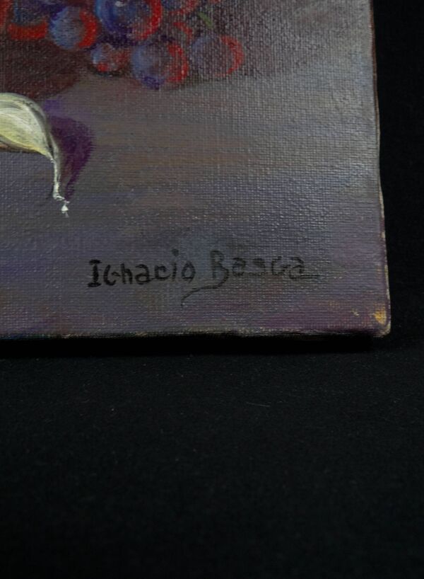 'Cestas de Frutas' (Panier de fruit) Huile sur toile signée Ignacio Besga