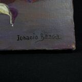 'Cestas de Frutas' (Basket of fruit) Oil on canvas signed Ignacio Besga