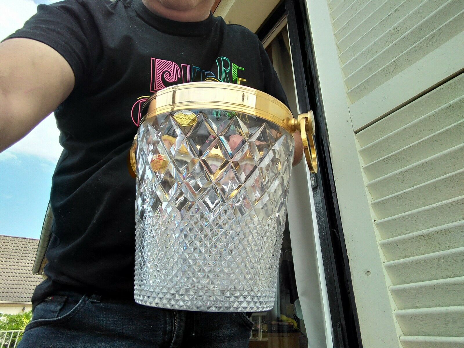 Bohemian crystal champagne bucket