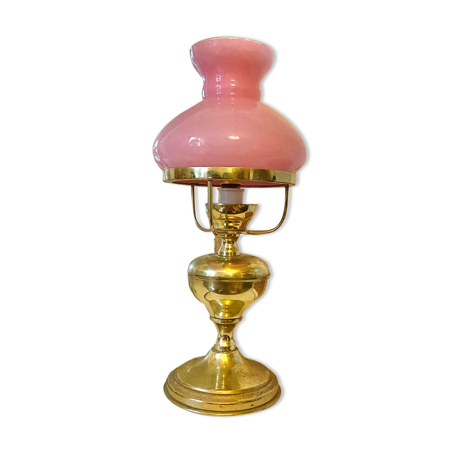 Lampe vintage rose et dorée