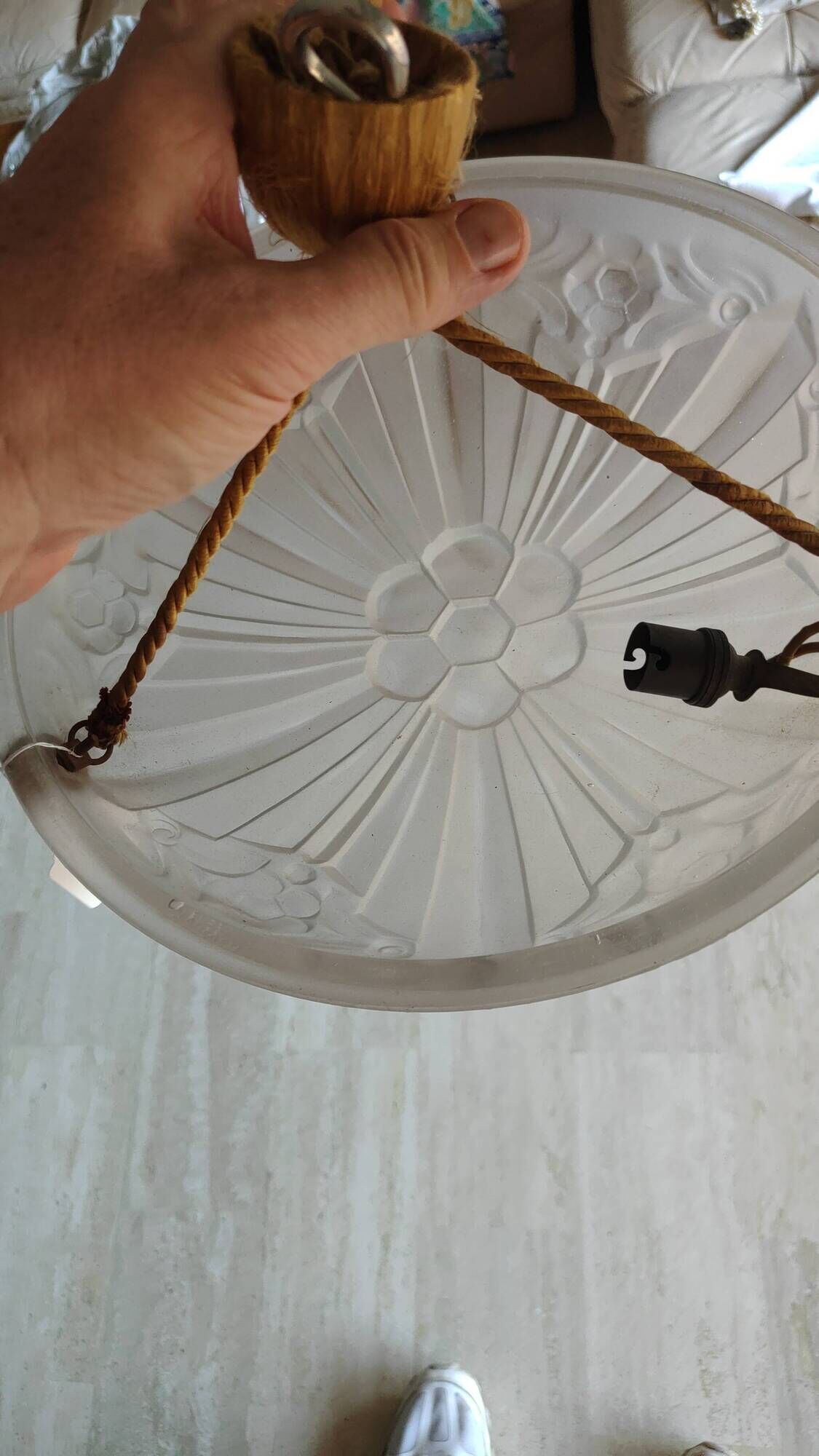 Art Deco suspension light 1920s 1930s signed Sanover