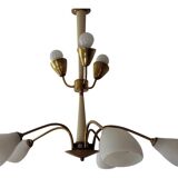 Lustre vintage en laiton des années 1950
