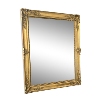 Miroir rectangulaire d’époque Empire, glace au mercure XVIII