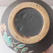 Old vase, enamelled flower decoration, to be identified