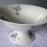 Foot cut hard porcelain shower A.Hache & Cie V France art nouveau bird blue flowers
