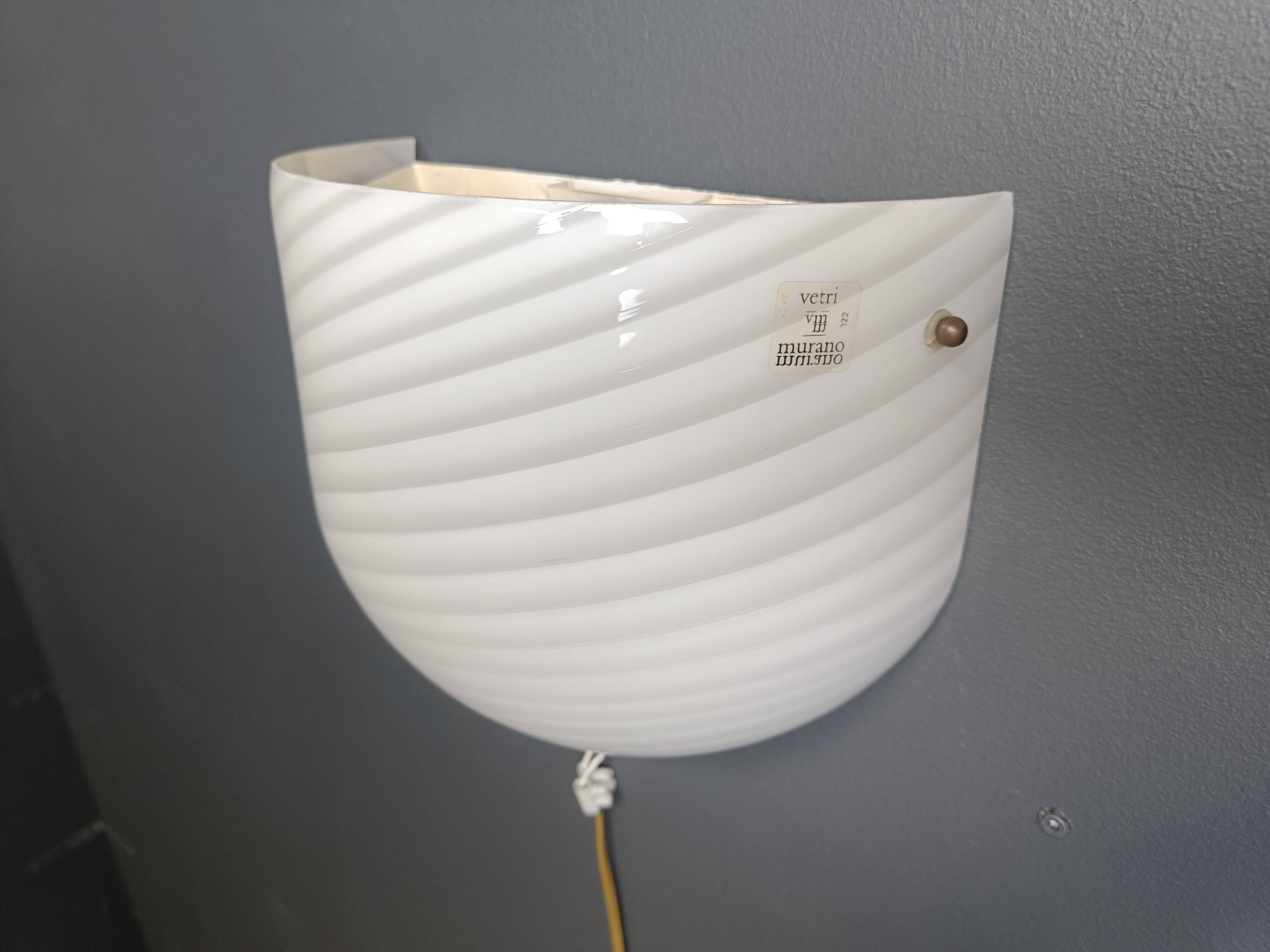Murano Swirl Glass Sconce by VM-Vetri, Italy, 1970s