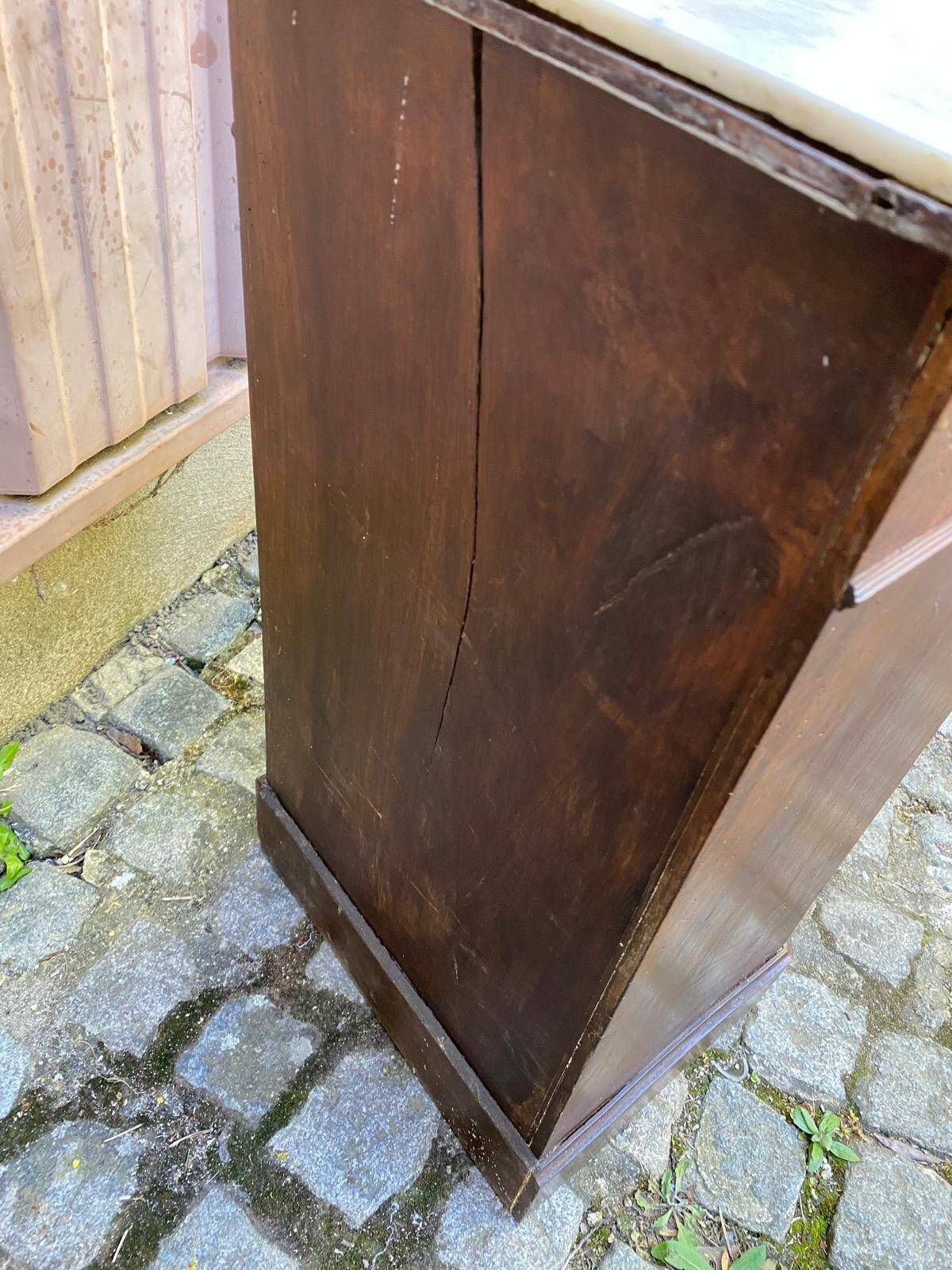 Table de chevet Louis Philippe acajou et marbre blanc du 19ème