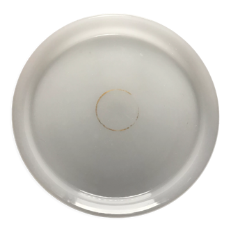 Old servant's tray in white opaline 26 cm