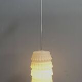 White glass Brutalis pendant lamp 1960s