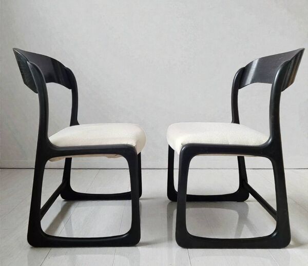 4 chaises traineau Baumann