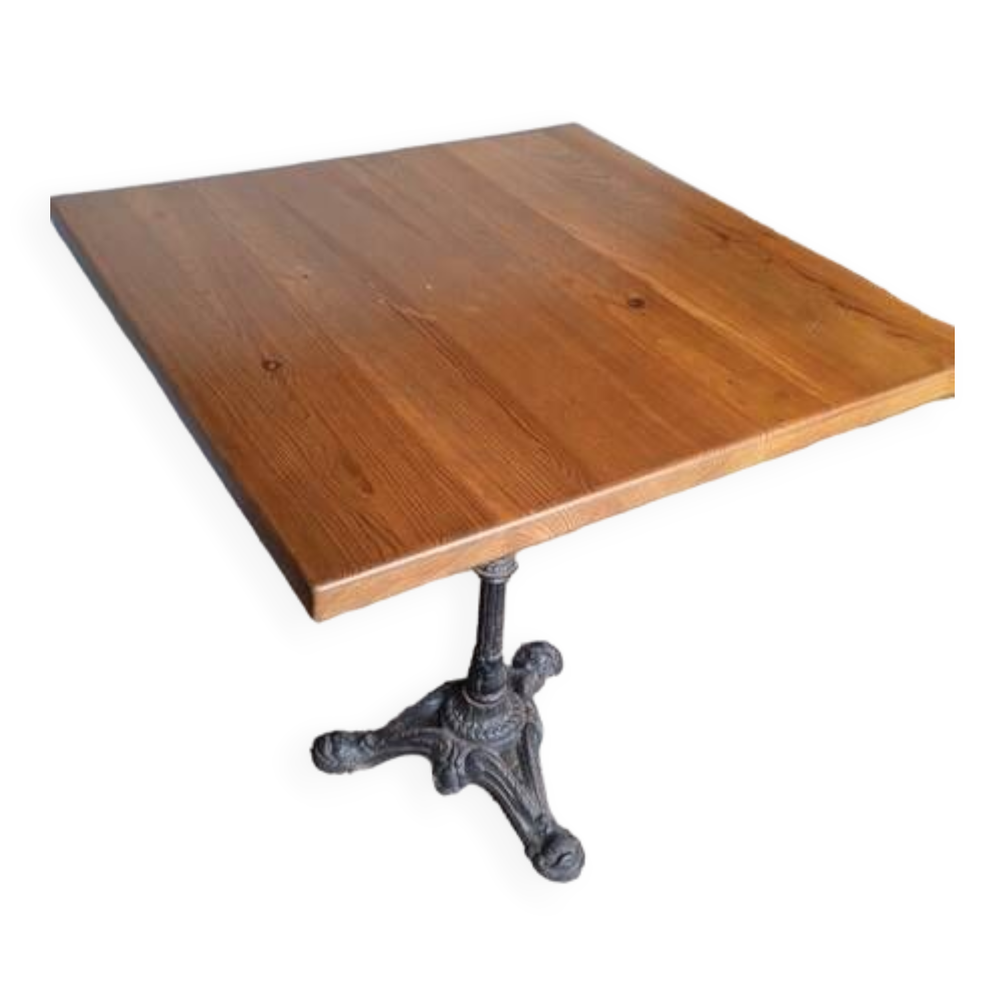 Bistro table 70/70cm solid wood top pedestal table