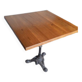 Bistro table 70/70cm solid wood top pedestal table