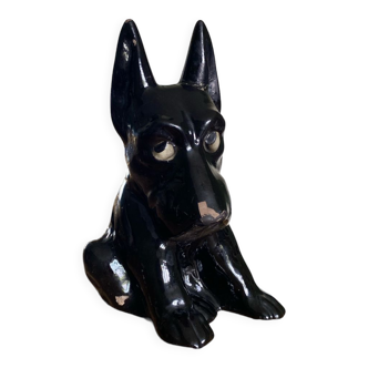 Dog art deco in glazed ceramic of Saint Clement