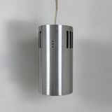 Set of 3 vintage brushed metal pendants, France, 1970.