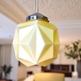 Art Deco  cream opaline glass pendant lamp
