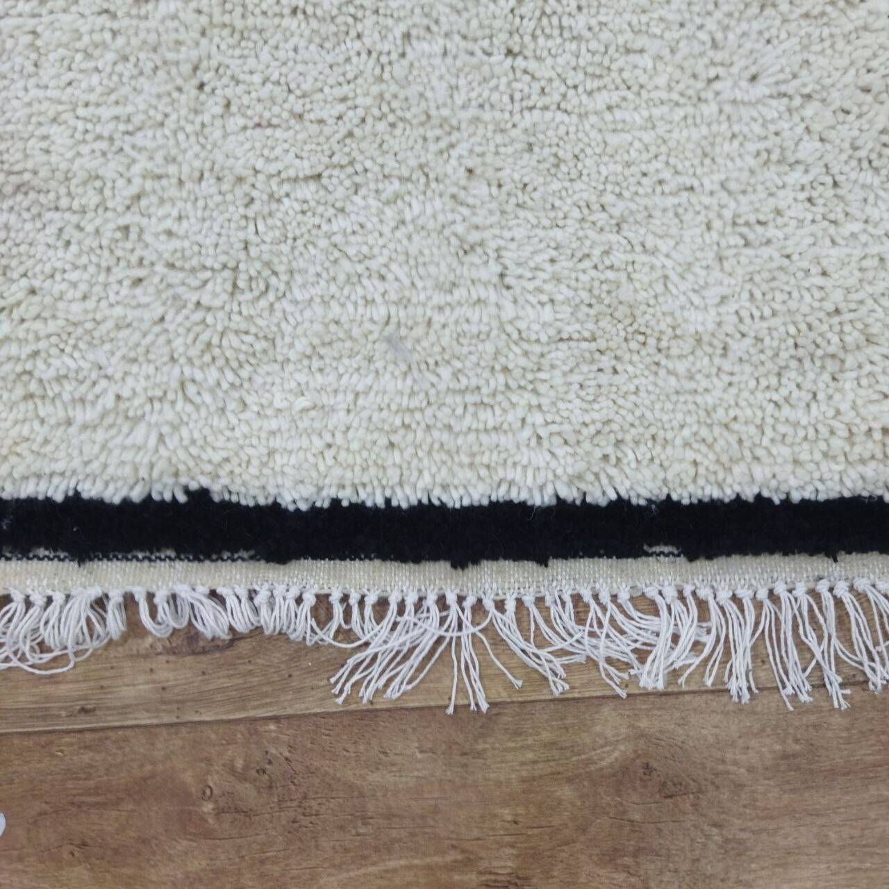 Azilal Vintage Rug 300x200 cm - Minimalist Design Cream and Black