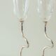 Vintage Pair of Crystal Silver Wedding Anniversary Champagne Flutes