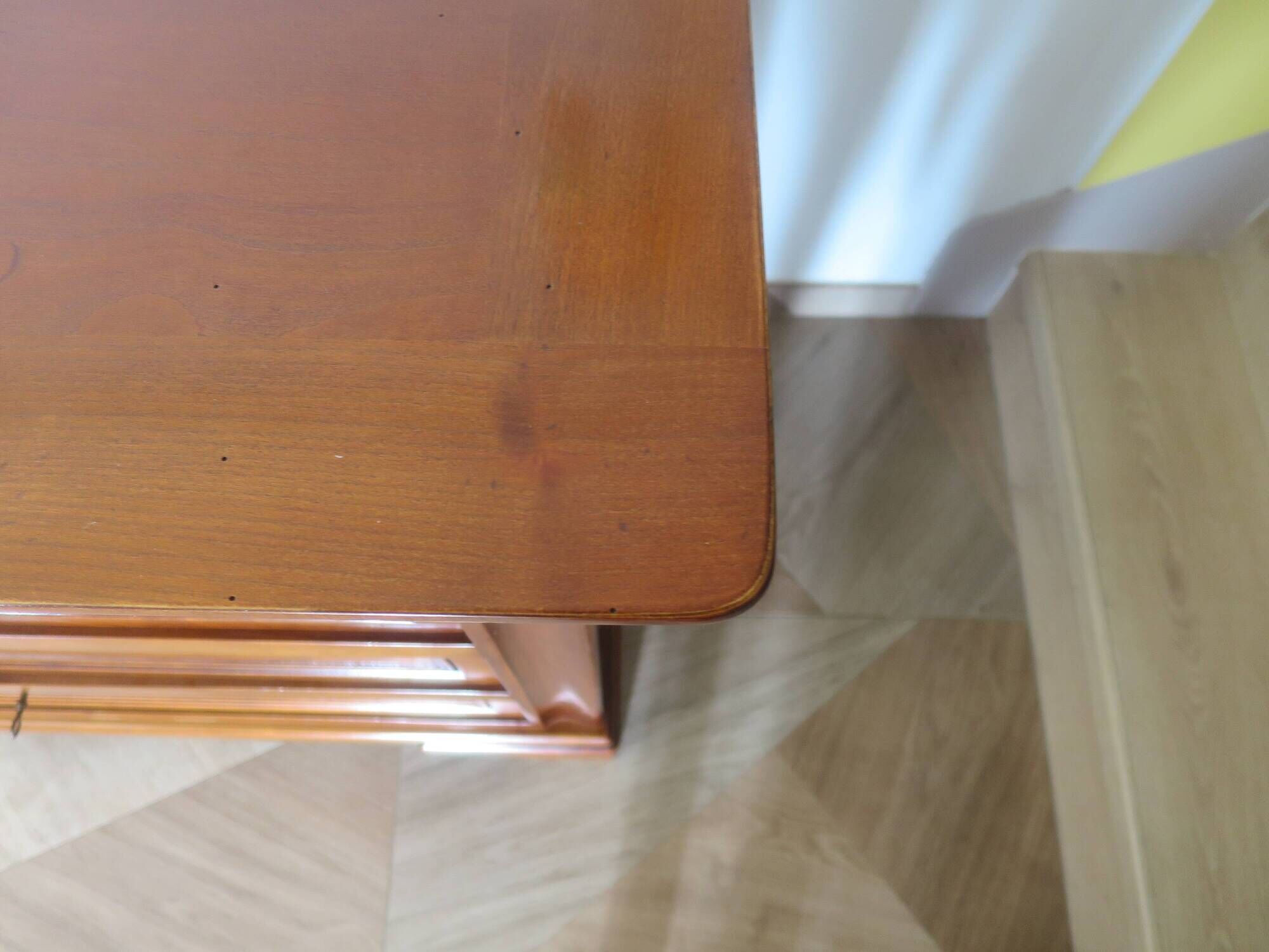 large curved chest of drawers - solid wood - cherry - 4 drawers - Louis Philippe