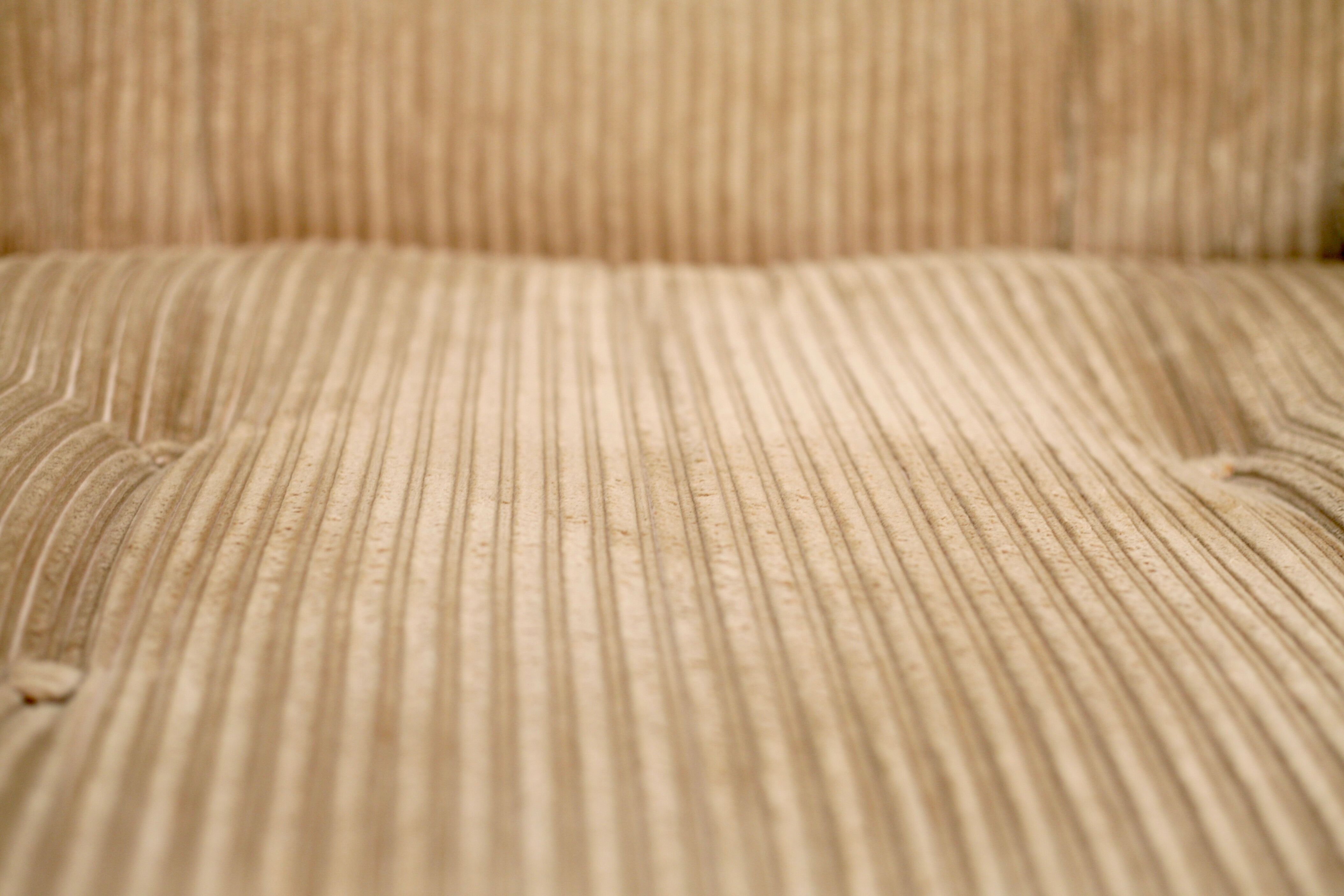 Pair of armchairs by michel cadestin, airborne edition, fiberglass and beige velvet, circa 1970